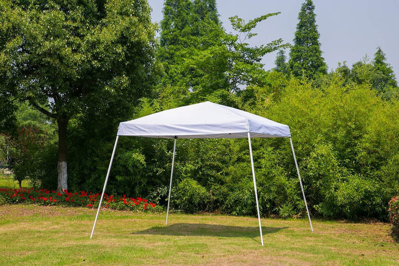 10' x 10' Outdoor Canopy Party Tent, Portable Sun Shelter Folding Canopy, White
