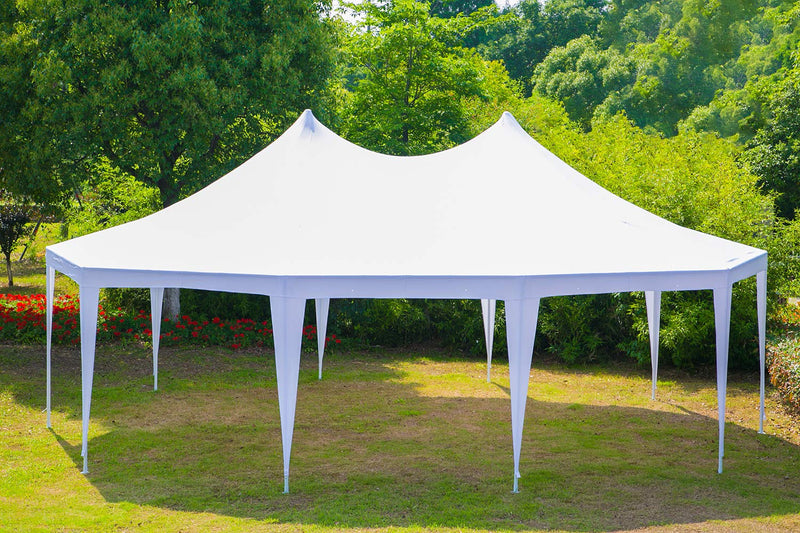 HomHum 10 x 20ft Party Tent Gazebo Pavilion Adjustable Removable Sidewalls White Shelter with Carrying Case Bag for Wedding,Garden (26x19ft)
