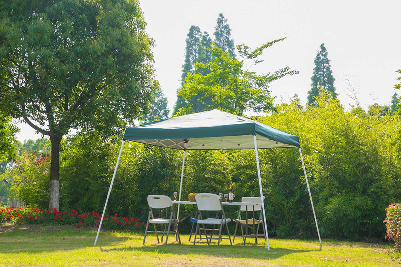 Foldable Outdoor Canopy Party Tent Portable Slant Leg Shelter 10x10 FT Green