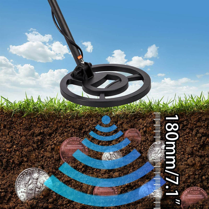Metal Detector with LCD Display, Accurate Gold Detector with Waterproof Sensitive Search Coil, P/P & Disc Modes, Adjustable Height for Adults & Kids