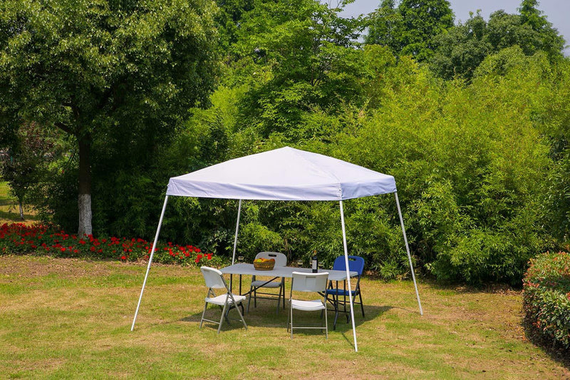 10' x 10' Outdoor Canopy Party Tent, Portable Sun Shelter Folding Canopy, White