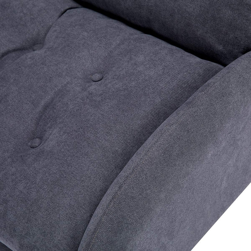 Sofa Chair with Ottoman Fabric Lounge Recliner Adjustable Backrest Grey Blue