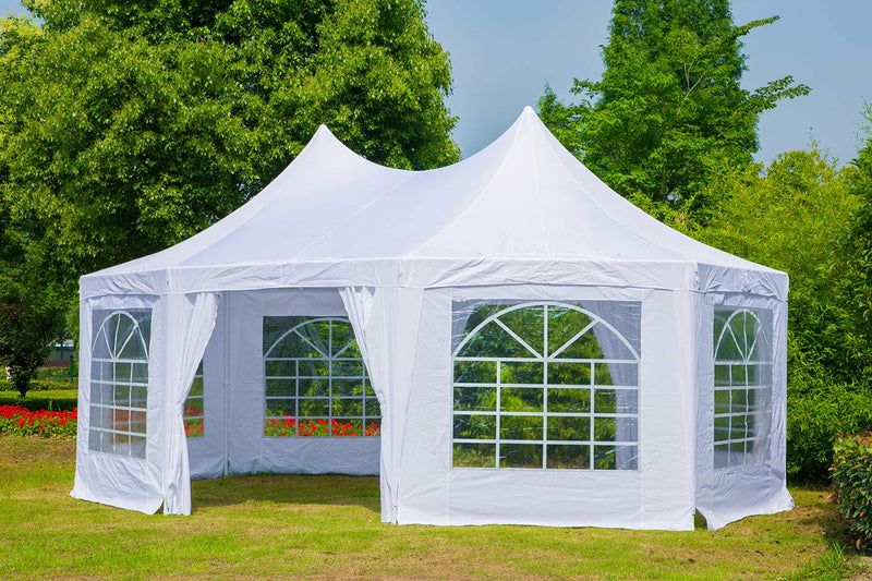 15x20ft Canopy Party Tent Adjustable Removable Sidewalls White Shelter with Carrying Bag for Wedding,Garden