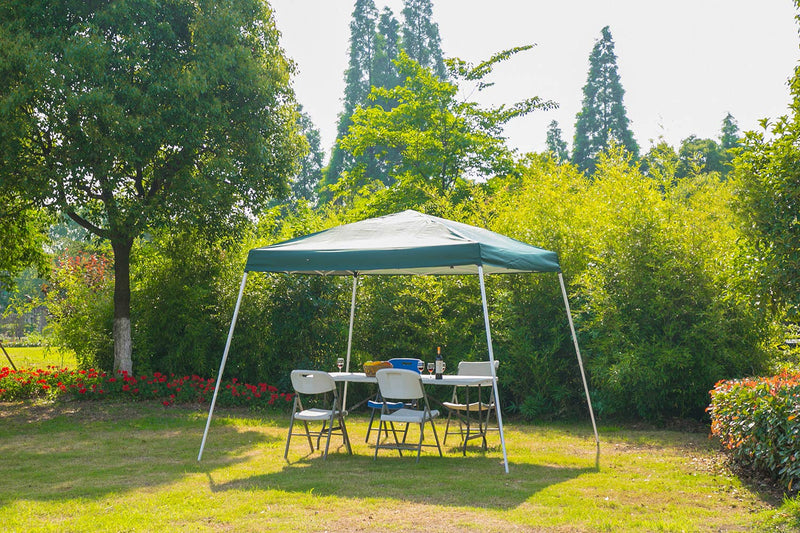 Foldable Outdoor Canopy Party Tent Portable Slant Leg Shelter 10x10 FT Green