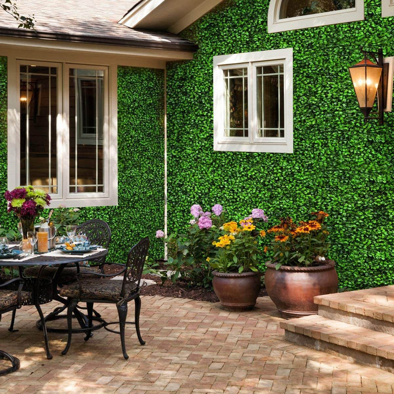 12PCS 20"x20" Artificial Boxwood Panels Topiary Hedge Plant, Privacy Screen Artificial Greenery Home Decor Artificial Plants