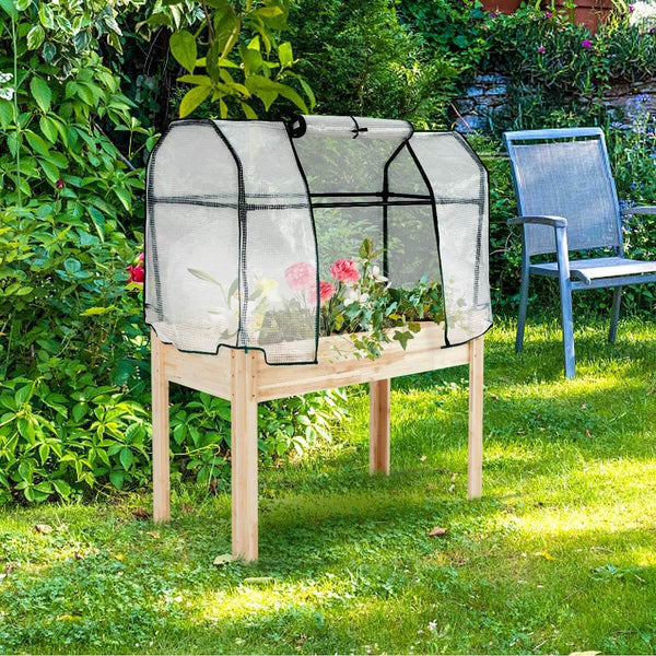 Raised Garden Bed, Raised Planter Box with legs, Outdoor Wooden Planter Bed for Vegetable/Flower/Herb, Natural Fir Wood 59” (H) x 45 1/4”(L) x 22 1/2”(W)