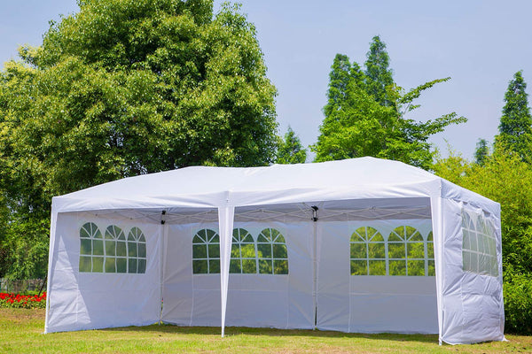 Pop Up Party Canopy Tent Gazebo Pavilion Adjustable Shelter 10 x 20ft White
