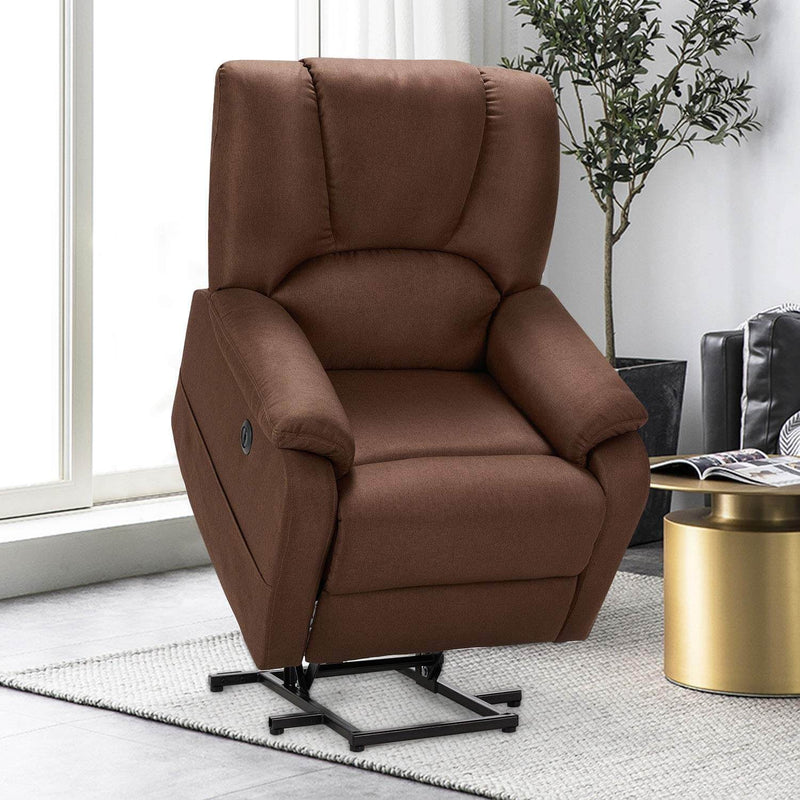 Massage Recliner PU Leather Sofa Chair for Elderly, Padded Seat Cushions  Chair with Heating and Massage Vibrating Function, Reclines to 150 Degrees,  Extending Footrest, Brown 