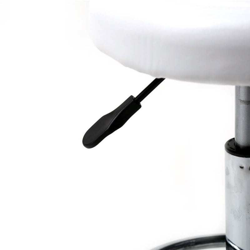 Round Stool with Lines Rotation Bar Stool White