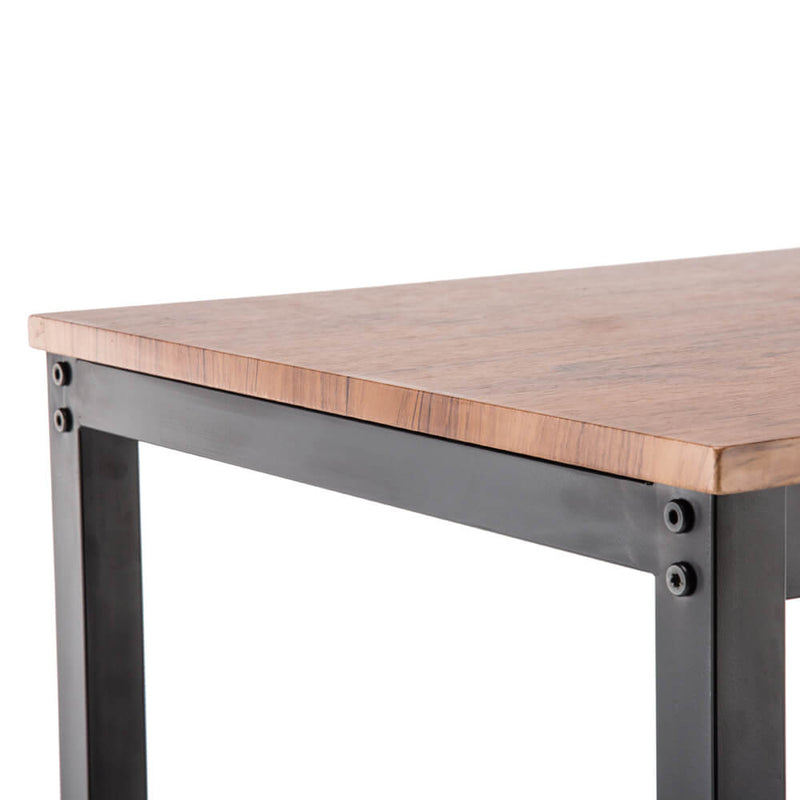 PVC Wood Grain Simple Bar Table Tound Bar Stool (One Table And Two Stools)