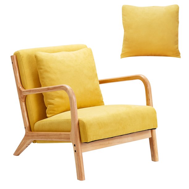 Mid-Century Accent Chair Yellow