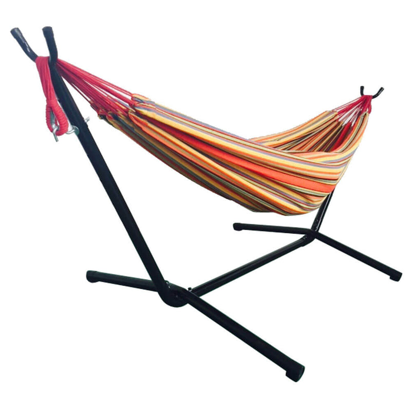Portable Outdoor Polyester Hammock Set in Red