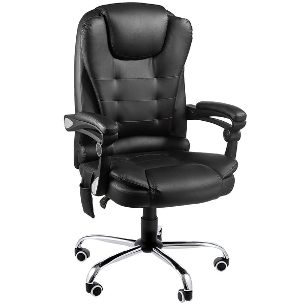 High Back Faux Leather Massage Office Chair -Black