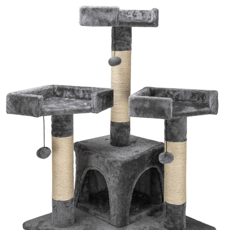 Cat Tree Tower Condo Furniture  Scratch Post Pet House Gray 66 inches