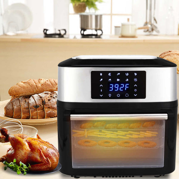 16L All-in-One Air Fryer 1800W Roast, Bake, Dehydrator, Oilless Cooker Black Black