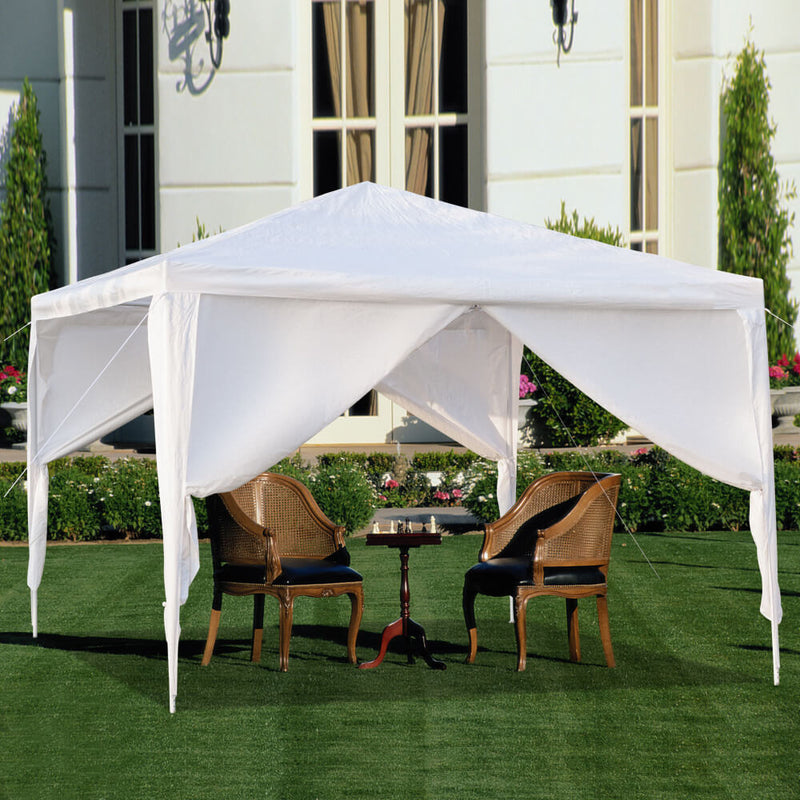 Portable Waterproof Canopy Tent Four Sides with Spiral Tubes White, 10 x 10 ft