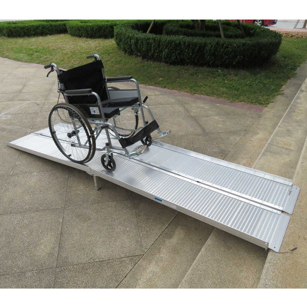 10 Ft Home Corridor Aluminum Alloy Folding Ramp Silver