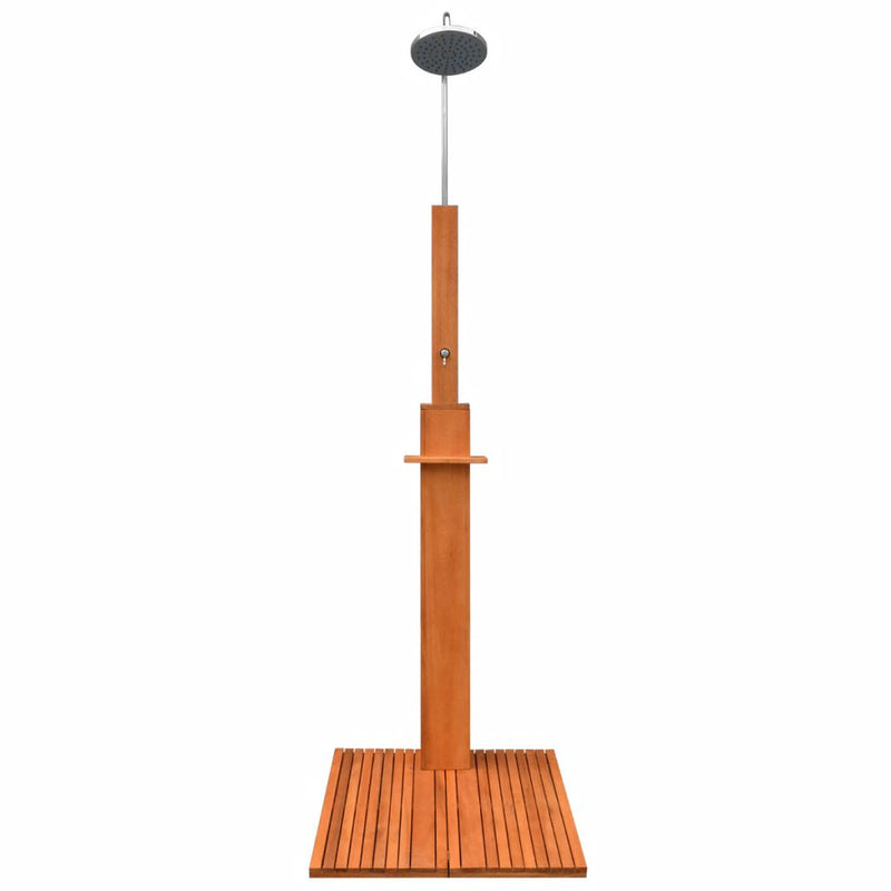 Outdoor Shower Eucalyptus Wood and Steel Free Standing Easy Assemble