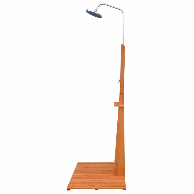 Outdoor Shower Eucalyptus Wood and Steel Free Standing Easy Assemble