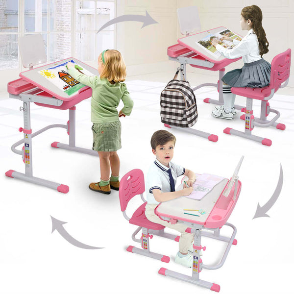 Lifting Desk and Chair Set Table Can Tilt Children Learning Multifunctional Study Desk