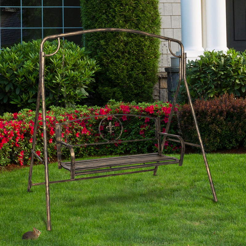 Artisasset Paint Brush Gold Worn Out Outdoor Garden Iron Art Swing Frame