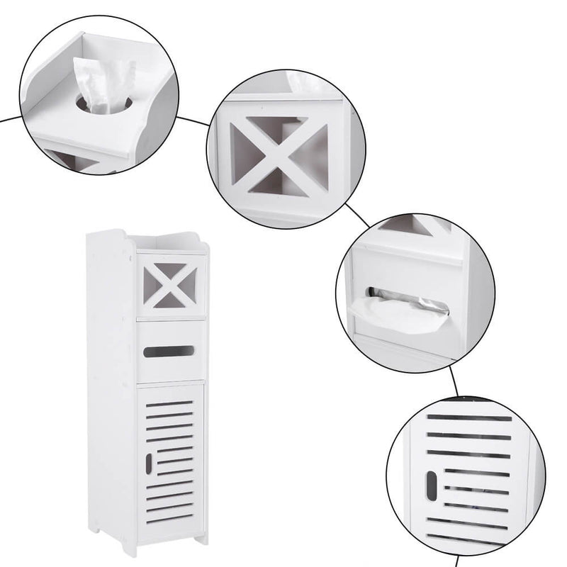 Narrow Cabinet for Pvc Toilet Cross Tissues Two Tissue Storages