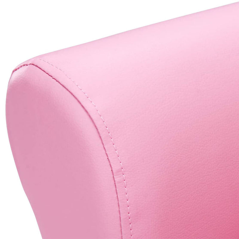 Kids Sofa With Upholstered Armchair with Ottoman Embedded Crystal Pink