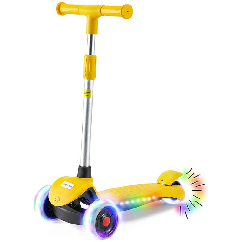 Scooter for Kids, LED Light-up Scooter, Kids Scooter with 3 Wheel LED Lights Yellow