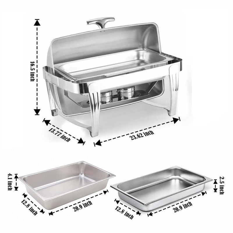 High Grade Rectangular Clamshell Buffet Stove Chafing Dish Food Warmer