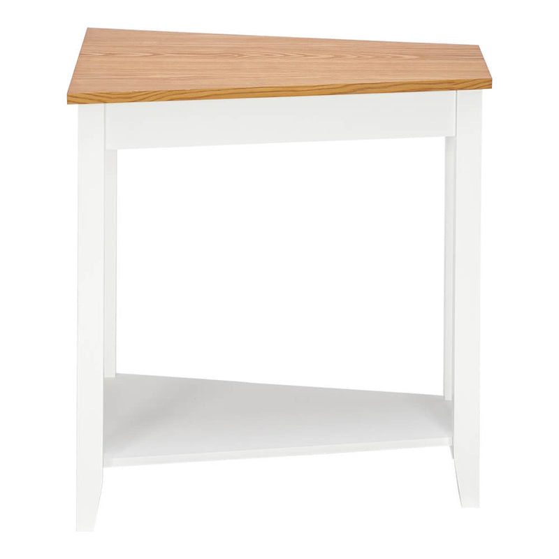 Simple and Irregular Sofa Table Light Walnut Color White