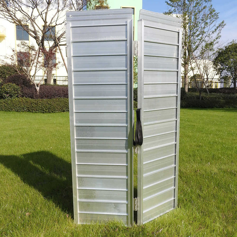 4 Ft Home Corridor Aluminum Alloy Folding Wheelchair Ramp Silver