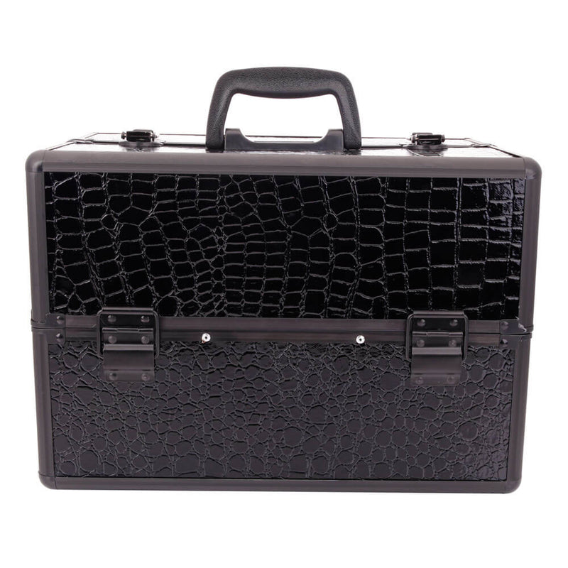 High-end Portable Foldable Inner Layers Cosmetics Storage Case Black