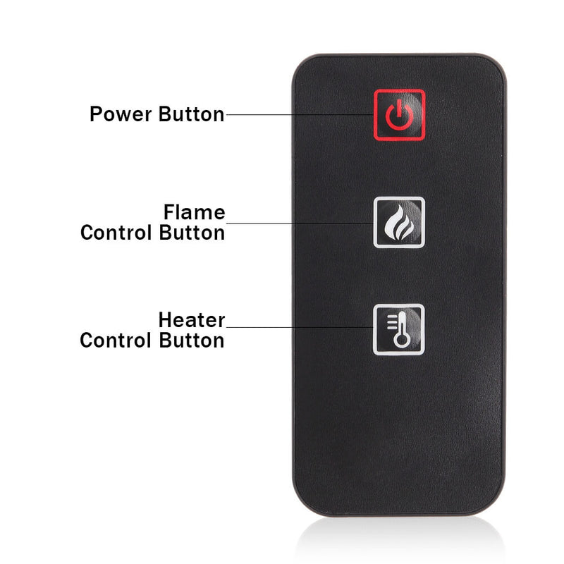 Fake Wood Without Frame Embedded 1400W Single Color Heating Wire With Small Remote Control Black 23 Inches
