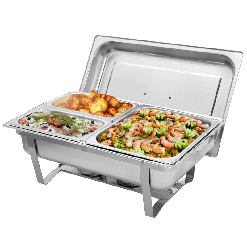 9L*2 Two Sets of Dishes 1*1/2 2*1/4 Chafing Dish Food Warmer Buffet Stove