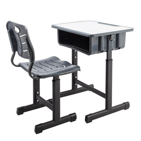 Lifting Children Multifunctional Study Desk and Chair Set with Storage Bin Blak