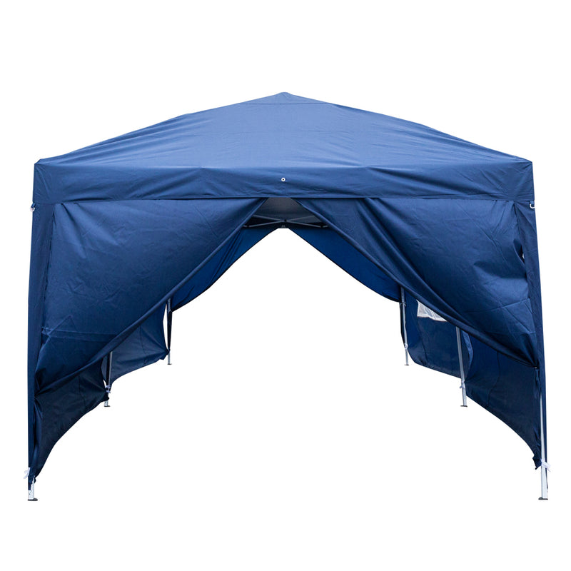 Homhum 10 x 20 ft Waterproof Folding Canopy Tent with Four Windows, Blue