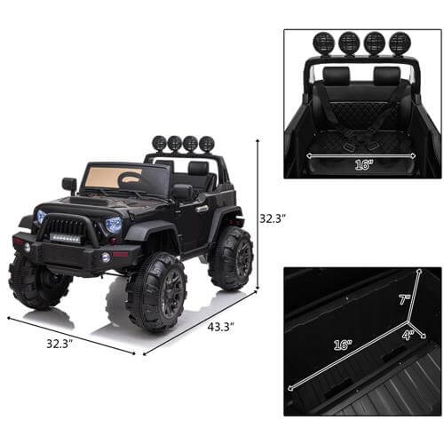 Kid Ride On Car Truck SUV With Parental Remote Control Black