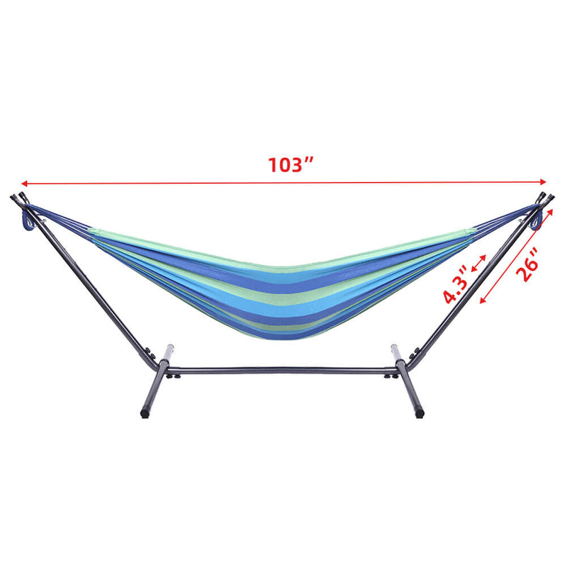 Portable Outdoor Polyester Hammock Set Blue & Green