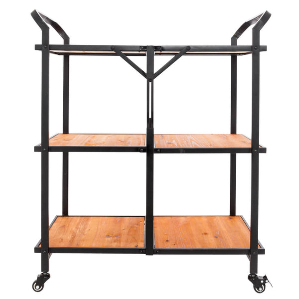 Iron & Wood Foldable Multi-function Cart with Wheels