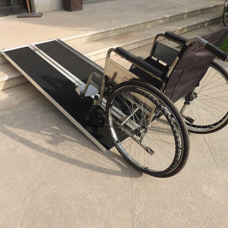 6 Ft Home Corridor Aluminum Alloy Folding Ramp Black