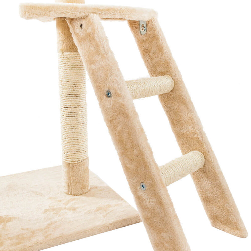 Solid Cute Sisal Rope Plush Cat Climb in Beige, 60 inches