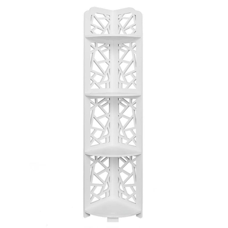 Waterproof 120-Degree Angle 4 Layers Bathroom Cabinet Shelf Baroque Carving Style