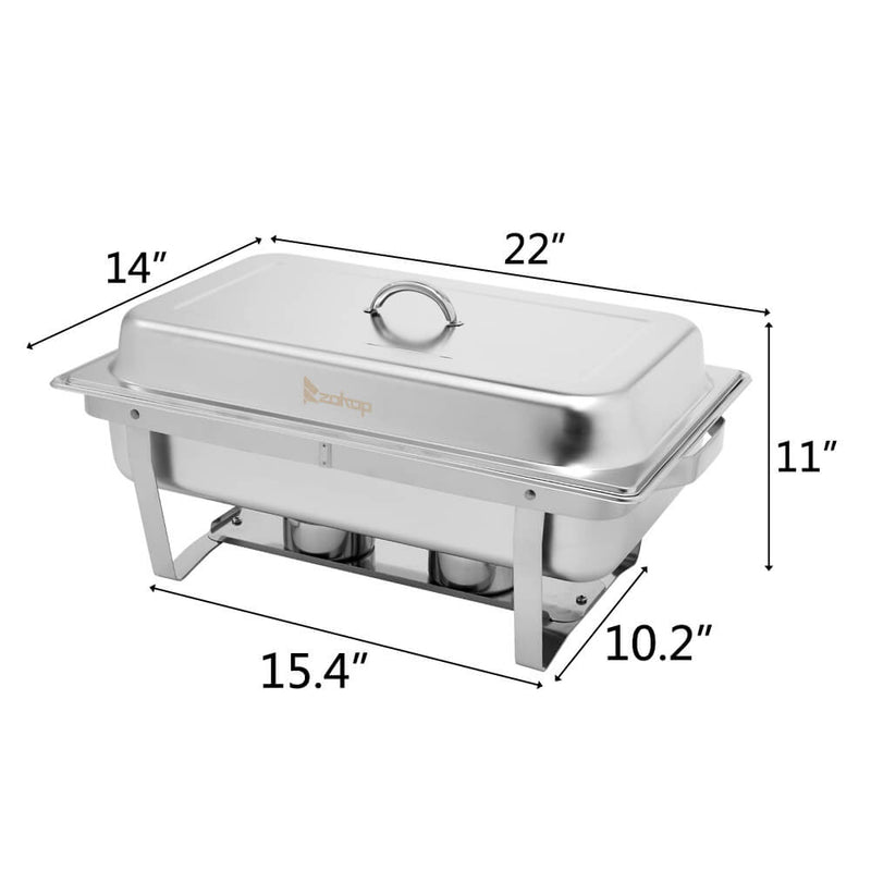 9L*2 Double Grid Each Set 2*1/2 Chafing Dish Food Warmer Rectangular Buffet Stove