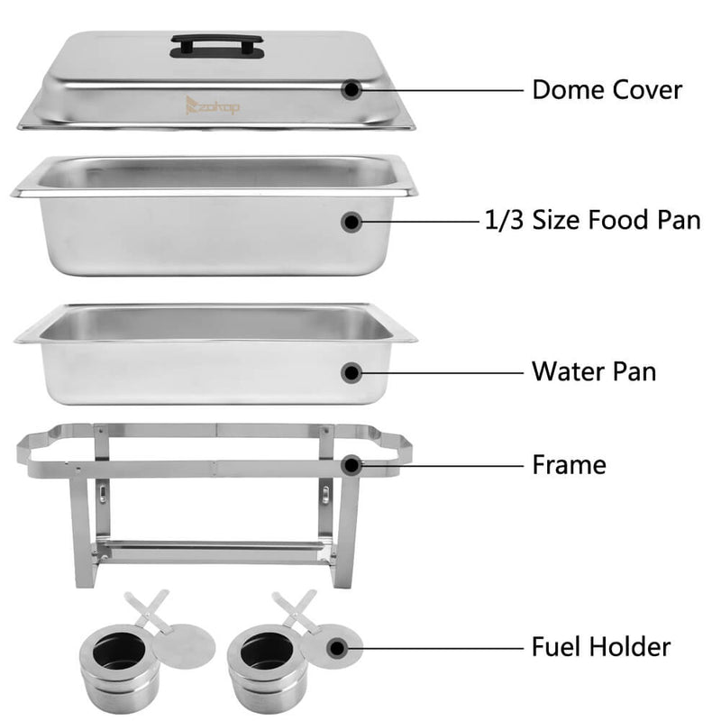 9L*2 Two Sets  3*1/3 Chafing Dish Food Warmer Rectangular Buffet Stove