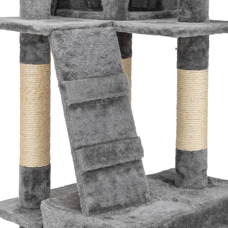 Cat Tree Tower Condo Furniture  Scratch Post Pet House Gray 66 inches