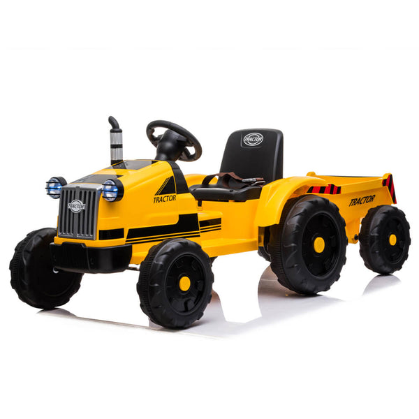 John Deere Ground Force Toy Tractor with Trailer For Kids Yellow