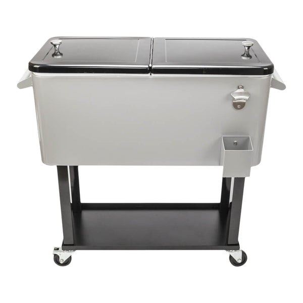 Portable Patio Party Bar Drink Cooler Cart with Shelf