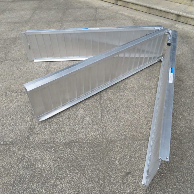 10 Ft Home Corridor Aluminum Alloy Folding Ramp Silver