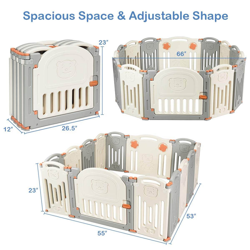 Baby 14 Panel Playpen Activity Centre Indoor Outdoor Playards Fence Safety Play Yard