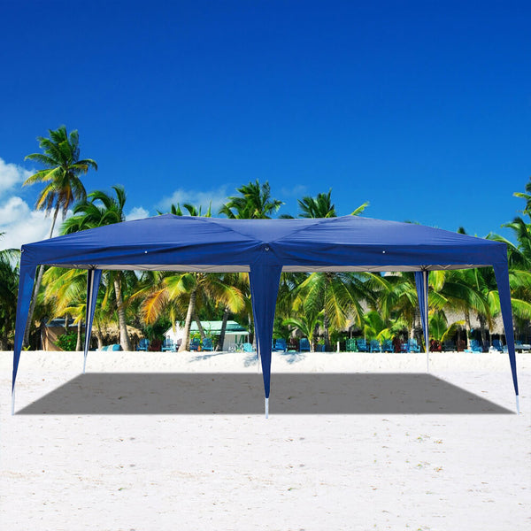 Homhum Waterproof Folding Canopy Tent 10 x 20 ft Commercial Instant Tents Blue